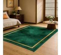 ARUGYTEI Small Rugs Washable,80 x 150 cm, Modern Emerald Green Orange Yellow, Contemporary Modern Soft Low Pile Carpet for Living Room Bedroom Bedside Table,