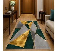 ARUGYTEI Small Rugs Washable,80 x 150 cm, Modern Orange Yellow Emerald Green Gray Silver, Contemporary Modern Soft Low Pile Carpet for Living Room Bedroom Bedside Table,