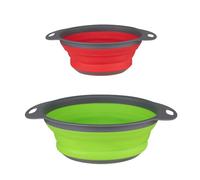 Aruicheng Colander Silicone Strainer Collapsible Food Colanders Pasta Colander Kitchen Strainer for Wash Vegetables and Fruits 2 Pcs