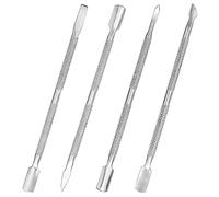 Aruicheng Cuticle Pusher 4Pcs Cuticle Remover Tool Stainless Steel Nail Scraper Nail Tools Dual Head Cuticle Pusher Tool for Fingernails Toenails Silver