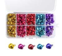 Aruicheng Jingle Bells for 8mm Small Metal Bells Colourful Craft Bell DIY Jingle Bell with Storage Box for Decorations Pet Collars Gift Packaging 300 Pcs