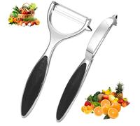 Aruicheng Potato Peelers Vegetable Peeler Speed Peeler Stainless Steel Y and I-Shaped Kitchen Peelers Non-Slip Grip Peeler for Home Vegetables Fruits 2Pcs