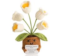 Aruigu Pocket Hug White Lily of the Valley - Positive Potato Potato Series Crochet Lucky Charm Get Well Soon Gifts Exam Certificate Birthday Gift Friends Colleague
