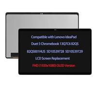 ARUISIFX 13.3" LCD Screen Replacement Compatible with Lenovo IdeaPad Duet 5 Chromebook 13Q7C6 82QS 82QS001HUS 5D10S39728 5D10S39729 FHD OLED IPS LCD Display Touch Screen Digitizer Assembly