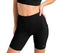 Aruki Women's High-Waisted Biker Shorts with Side Pockets, Tummy-Control Compression for Gym, Yoga, Pilates, Cycling and Running and Everyday Active Training Sports Wear for Women - Jet Black - L