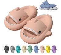 AruMinna Shark Cloud Sliders Super Soft Massage Anti Slip Open Toe Slippers (Pink, 36-37)