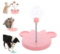 AruMinna Wobbly Dog Treat Dispenser with Spring, Interactive Slow Feeder Dog Toy, Treat Dispensing Enrichment Wobble Ball for Dogs & Cats, Suitable for Small Medium Large Breeds (Pink, A)