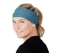 Aruna Handmade Blue Hair Band for Women - Cute Boho Women’s Running Headband Accessories for Sports | Sweat Workout Bandana with Elastic Stretchy Fabric | Soft Athletic Hippie Fashion Yoga Bandeau