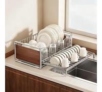 ARUNASC dish racks Dish Drying Rack countertop Kitchen Organizer with Drainage Large Bowl Rack Storage Racks with Drainage Board drainer(Bare Frame,Single layer)