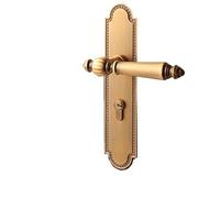 Arunasc Door Handles Integrated Bedroom Door Lock Indoor Handle Silent Magnetic Attraction Retro Antique Brass for Interior Doors knobs(Color2,Silent Lock)