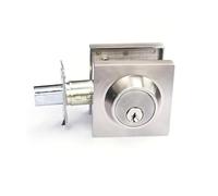 Arunasc Door Handles Square Single Cylinder Modern Deadbolt Lock with Keys Deadbolt for Front Door Security Lock Keyed 1 Side knobs(Silver)