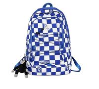 ARUNASC rucksack Aesthetic Checkered Backpacks Checkerboard Backpack Cute School Bookbag Light Rucksack schoolbag(Blu)