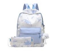 Arunasc rucksack Backpacks With Pencil Case Tie Dye Laptop Backpack Waterproof Bookbag schoolbag(Blu)