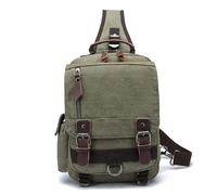 Arunasc rucksack Canvas Cross Body Messenger Bag Shoulder Sling Backpack Travel Rucksack for School Travel Laptop Business Bag schoolbag(Grn,One shoulder)