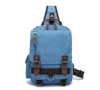 Arunasc rucksack Canvas Cross Body Messenger Bag Shoulder Sling Backpack Travel Rucksack for School Travel Laptop Business Bag schoolbag(Sky blue,One shoulder)