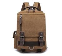 Arunasc rucksack Canvas Cross Body Messenger Bag Shoulder Sling Backpack Travel Rucksack for School Travel Laptop Business Bag schoolbag(Brown,Two shoulders)