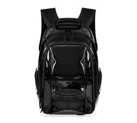 ARUNASC rucksack Clear Heavy Duty PVC Backpack With Reinforced Straps Multiple Pockets Large Bookbag schoolbag(Nero)
