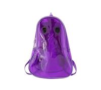 Arunasc rucksack Halloween Novelty Cute Ghost Backpack Clear Transparent PVC Bag With Reinforced Strap schoolbag(Lila)