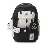 ARUNASC rucksack Large-capacity Dopamine Backpack Stylish And Versatile Schoolbag Preppy Laptop Bag For Back-to-school schoolbag(Nero)