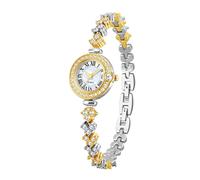 ARUNASC Watches Diamond-Studded Casual Quartz Waterproof Detachable Steel Band Watch Round Bracelet is a Great Gift for Women Digital(Gold and Silver)