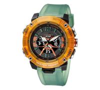 Arunasc Watches Dual Display Waterproof Sports Watch Outdoor Student Digital Electronic Watch Multi-Function Suitable for Men's Gift Digital(Transparent Green)