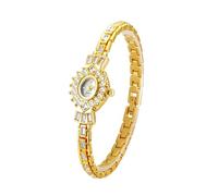 Arunasc Watches Light Luxury Quartz Analog Watch Bright Waterproof Watch Oval Small Dial Watch Suitable Digital(Gold White)