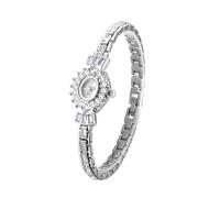 ARUNASC Watches Light Luxury Quartz Analog Watch Bright Waterproof Watch Oval Small Dial Watch Suitable for Matching Dress Party Evening Digital(Silver)