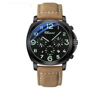 ARUNASC Watches Men’s Multifunction Quartz Watch - 45mm Oversized Dial Business Sport Watch with Chronograph, Luminous Hands, Leather Strap Digital(Nero,Style 4)