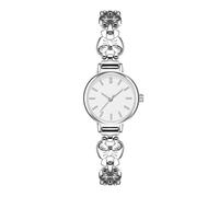 ARUNASC Watches Retro Temperament Watch French Bow Bracelet Watches Waterproof Analog Casual Great Gift Digital(Silver White)