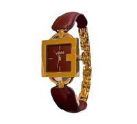 ARUNASC Watches Women's Watch Classic Leather Strap Square Quartz Ladies Wristwatch Waterproof for Women Digital(Rot)