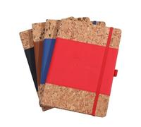 ARUNASO note book 5 Packs A5 Notebook 8.38 × 5.38 Inches Cork Spliced PU Strap Journal Notepad Office Students 100 Pages for Office Study Supplies notepad(Rot)