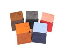 ARUNASO note book 5 packs A5 Notebook 8.38 × 5.38 Inches Journal Business Buckle Laptop PU Splicing Contrast Color Notepad for Work Study Supplies notepad(Rot)