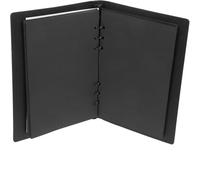 ARUNASO note book A5 6x8 inches loose-leaf notebook 80-page cardboard inner page horizontal line notepad for Work School Note Taking for students notepad(Nero)