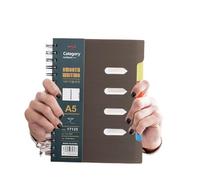 ARUNASO note book A5 Color Coil Notebook 10.12x7.48 110 Pages Hardcover Inches Horizontal Line Notepad Suitable Compatible with School Work Writing Journal notepad(Brown)