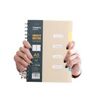 ARUNASO note book A5 Color Coil Notebook 10.12x7.48 110 Pages Hardcover Inches Horizontal Line Notepad Suitable Compatible with School Work Writing Journal notepad(Khaki)