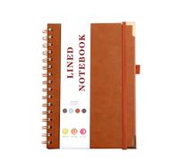 ARUNASO note book A5 Notebook 8.38 × 5.38 Inches Journal Leather Notepad 96 Pages with Lined Paper Compatible with Work, School Note Taking Multiple colors notepad(Orange)
