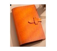 ARUNASO note book A5 Notebook Business 8.38 × 5.38 Inches Leather Thick Notepad Soft Copy Leather Buckle Journals for Work School notepad(Orange)
