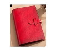 ARUNASO note book A5 Notebook Business 8.38 × 5.38 Inches Leather Thick Notepad Soft Copy Leather Buckle Journals for Work School notepad(Rot)