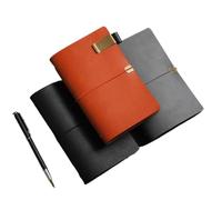 ARUNASO note book A6 Notebook 187×120mm Retro Strap Notepad Soft Leather Loopbook Diary Book for Work School Note Taking Inspirational Journals notepad