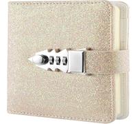 ARUNASO note book Leather notebook Journal with Digital Lock A6 Diary Notepad Travel Journal Compatible with student girl gift Inspirational Journals notepad(Gold)