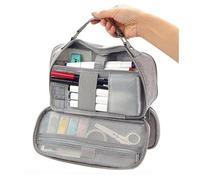 ARUNASO Pen case Big Capacity Pencil Pen Case Office College School Storage Pouch Stationery Pen Bag for Teen Girls Boys Large Capacity(Gris)