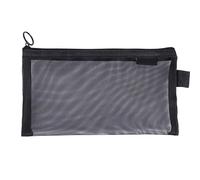 ARUNASO Pen case Clear Exam Pencil Pouch Polyester Mesh Zipper Pen Case Makeup Bag for Women Portable Office School Stationery Storage Bags Large Capacity(Nero)