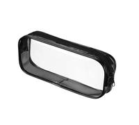 ARUNASO Pen case Clear Pencil Case with Zipper Multi-use Travel Makeup Brush Bags Toiletries Exam Pouch Cosmetic Bag (Black and White) Large Capacity(Nero)