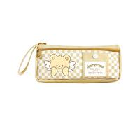 ARUNASO Pen case Cream Bear Pencil Pouch for Student Cute Stationery Case Large Capacity Double Layer Pen Bag Portable Organizer with Handle Large Capacity(Angel Bears)