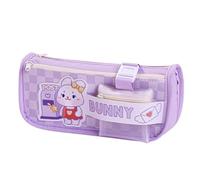 ARUNASO Pen case Multi-Layer Pencil Case Large Capacity Fun Cute Bear Rabbit Heart Bunny Pen Bag Kawaii Pouch Stationery Organizer for Teens Large Capacity(Lila)