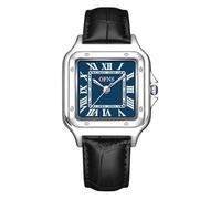 ARUNASO Wrist Square Classic Analog Quartz Watch Easy Read Ladies Wrist Watch with Stainless Steel Expansion Band Roman Dial for Men and Women Digital Watch(Blu,C)