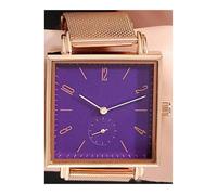 ARUNASO Wrist Square Quartz Watch Digital Scale Wrist Watches Stainless Steel Mesh Belt Gift for Friends Digital Watch(Lila)