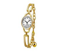 ARUNASO Wrist Vintage Quartz Watches for Women Round Dial Dainty Smooth Stylish Wristwatch Adjustable Chain Bracelet Digital(Gold White)