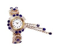 ARUNASO Wrist Women Quartz Watches Alloy Steel Tassel Bracelet Bangle Wristwatch Rhinestone Watch Digital(Blu)