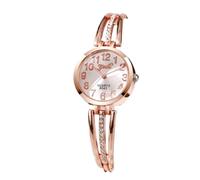 ARUNASO Wrist Womens Bracelet Watch Rose Gold Round Dial Rhinestone Studded Bangle Watch Premium Wristwatch Digital(Rose Gold)